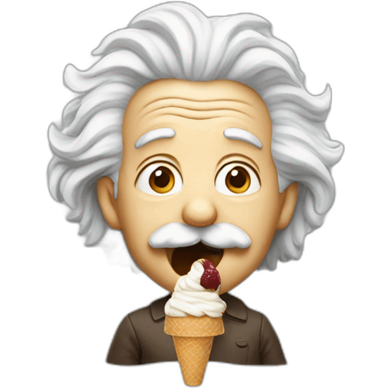 Einstein eating ice cream emoji