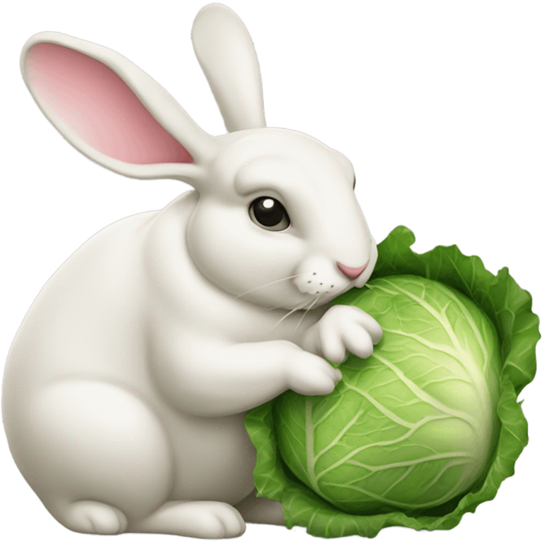 Fat Christmas hare eating cabbage  emoji