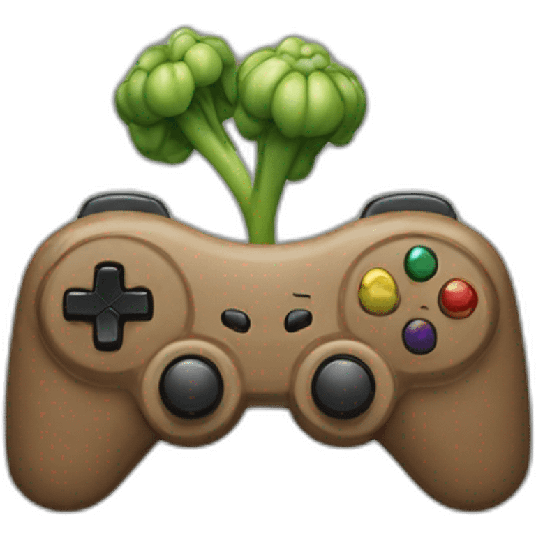 Manette de jeu en brocolis emoji