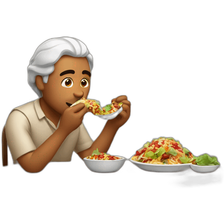 An indian men eating chipotle emoji