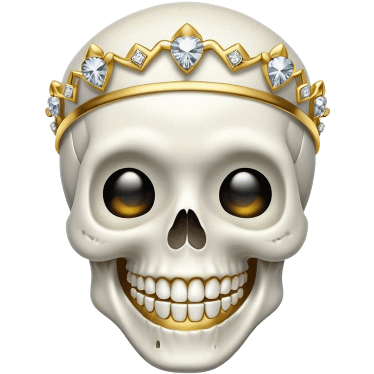 Skull emoji with Gold Grill and Diamond headband smiling  emoji