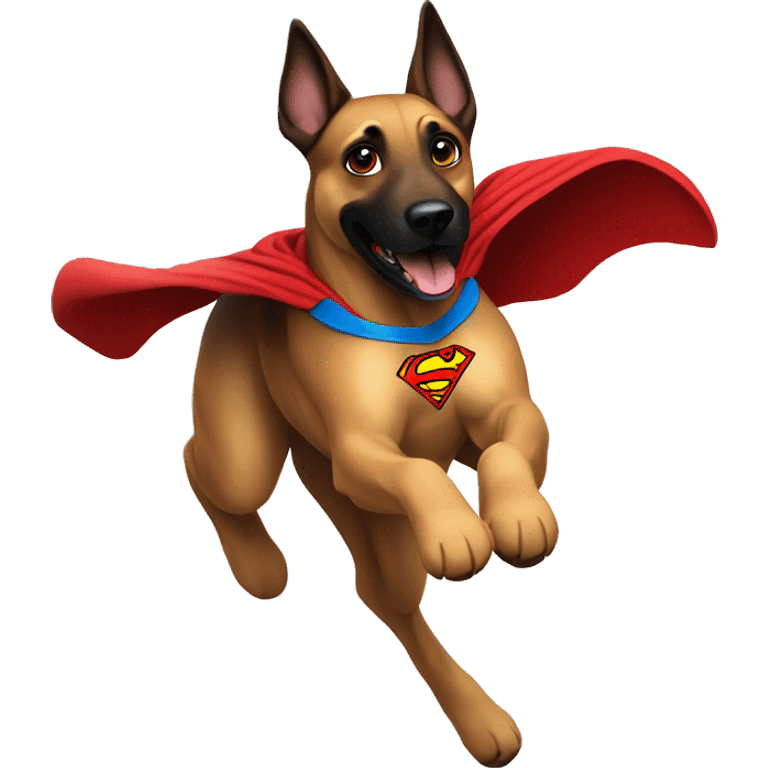  superman dog malinois flying emoji