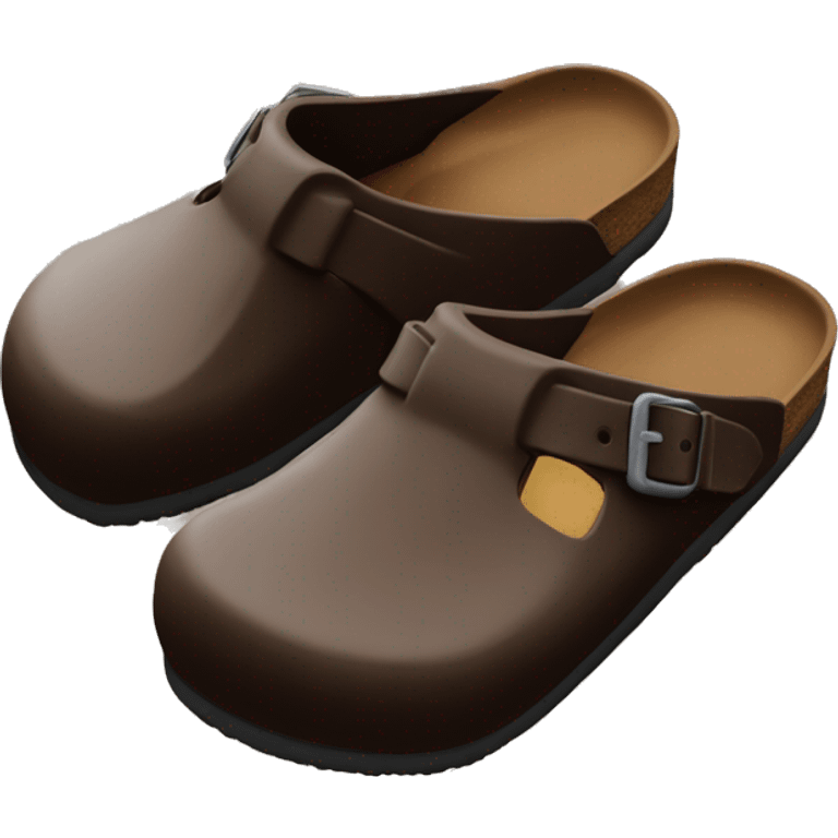 Chocolate mocha Birkenstock clogs emoji