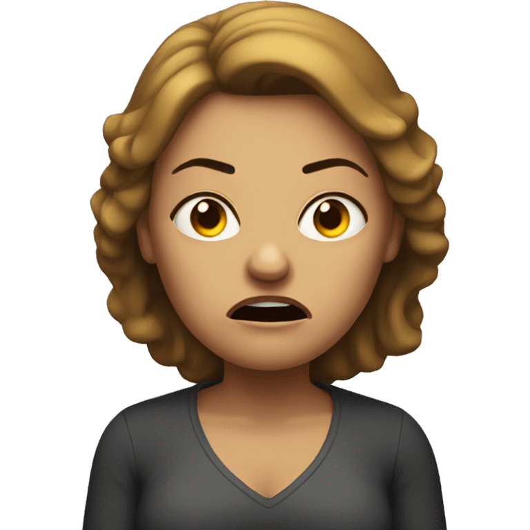 Angry heavy lady emoji