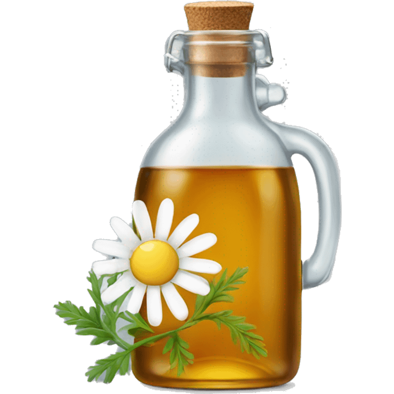 glass bottle with chamomile tea emoji