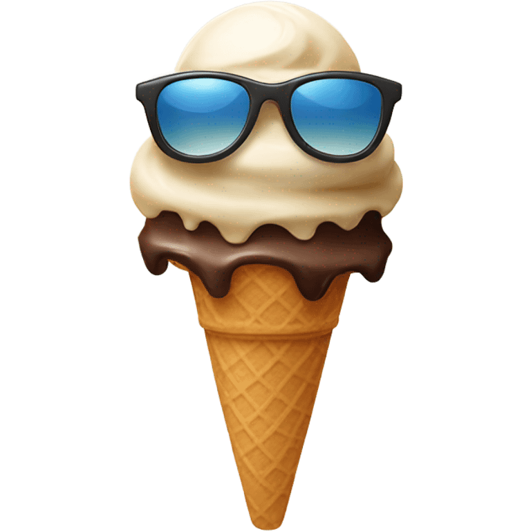 Ice cream with sunglasses  emoji