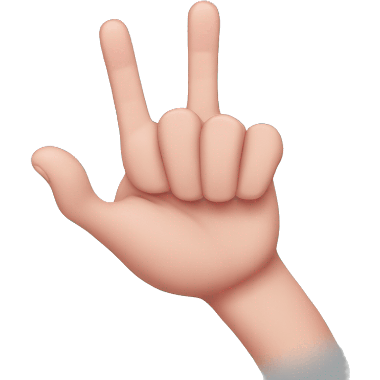 hand with index and pinkie finger extended and middle two fingers joined with thumb emoji