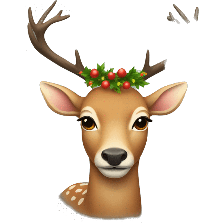 Deer with a garland on the horns emoji