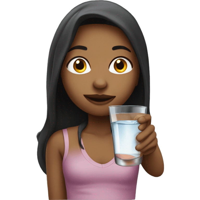 girl drinking water of a shot glass emoji