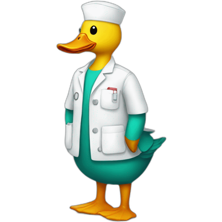 duck with men nurse clothes emoji