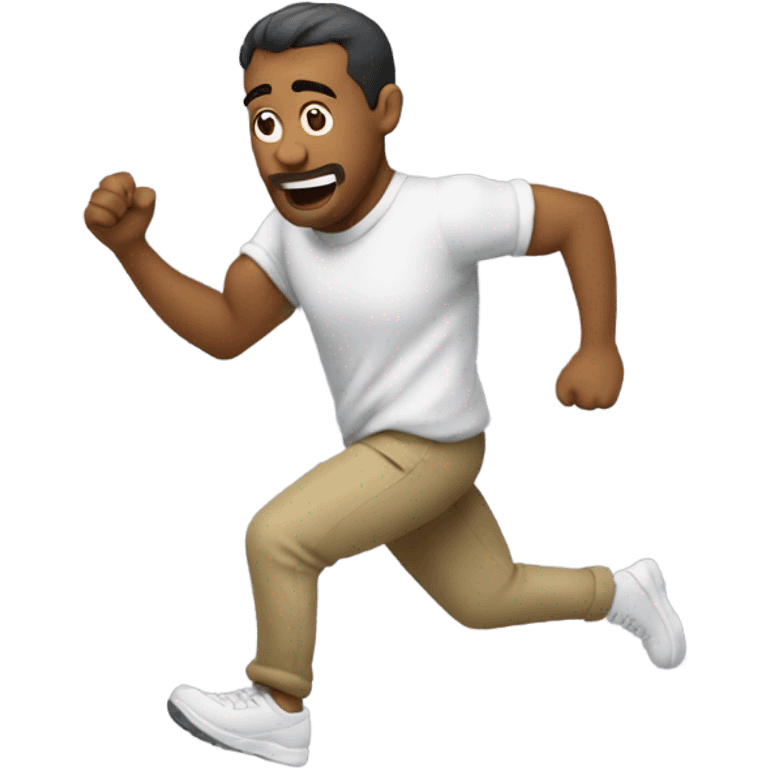 Dad running away from family emoji