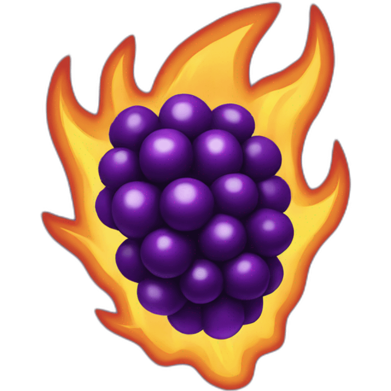 Purple BlackBerry on fire emoji