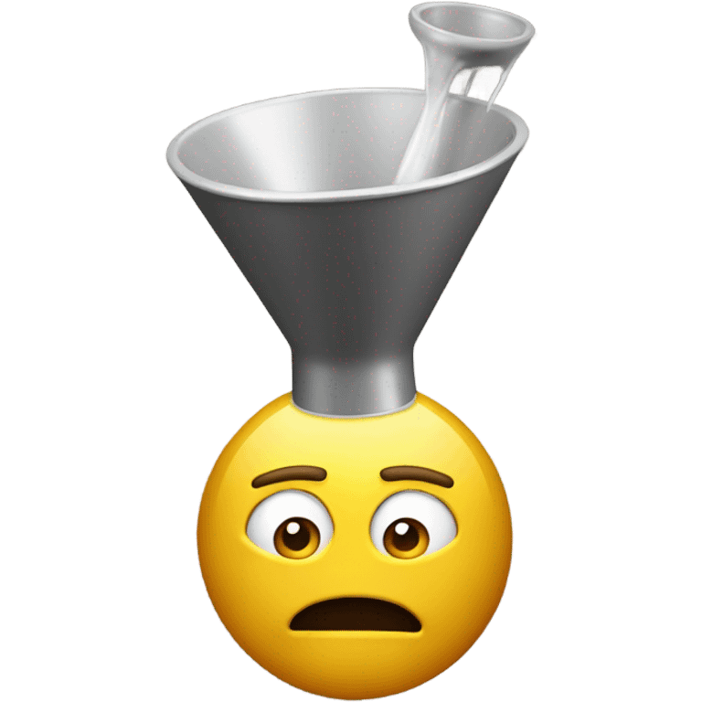 Crazy with a funnel on head emoji