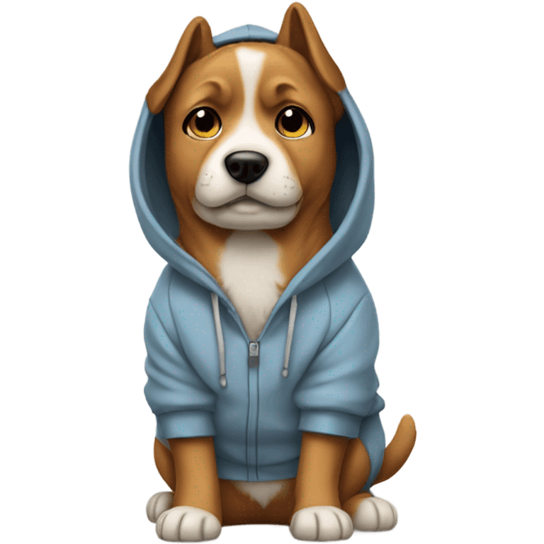 Dog wearing hoodie emoji