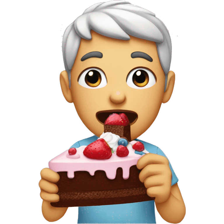 eating a cake emoji