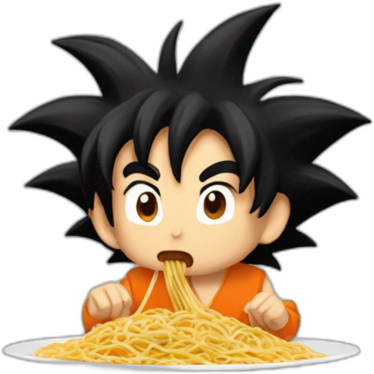 Goku eating spaghetti  emoji