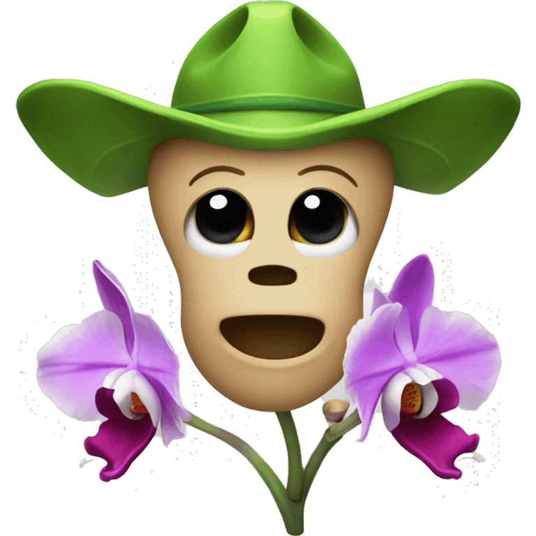 orquídea with a hat emoji