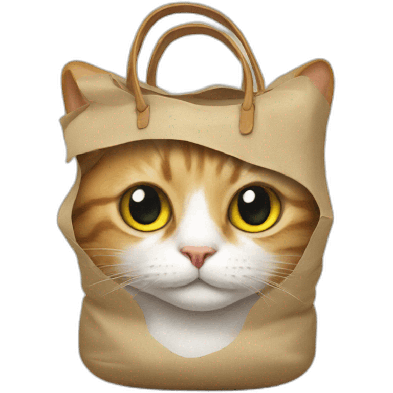 a cat with a bag on its head emoji