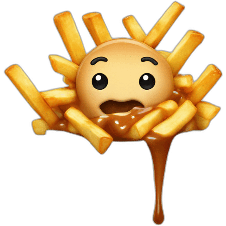 Poutine qui mange une poutine emoji