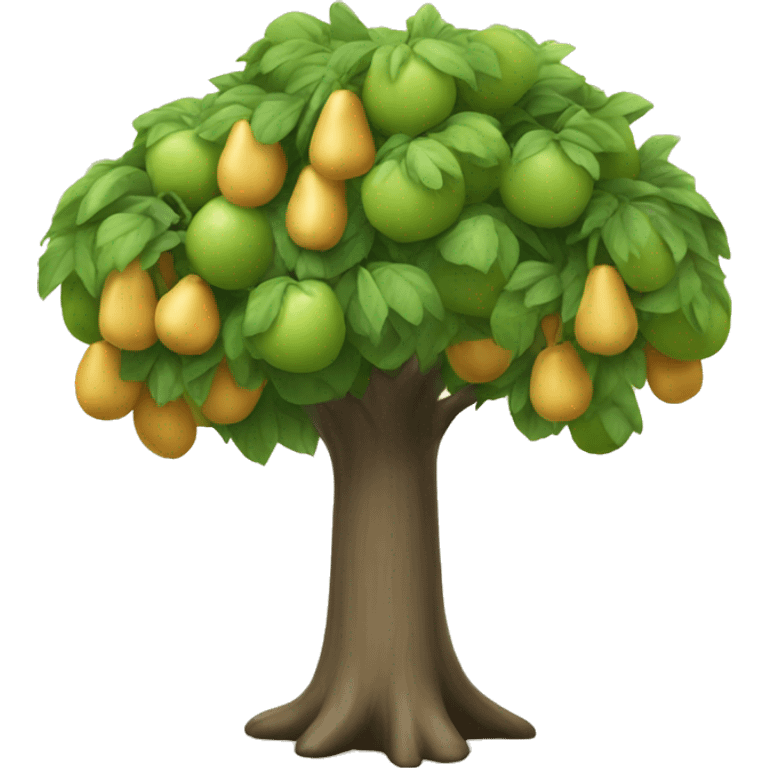 Tree with ivory fruits emoji