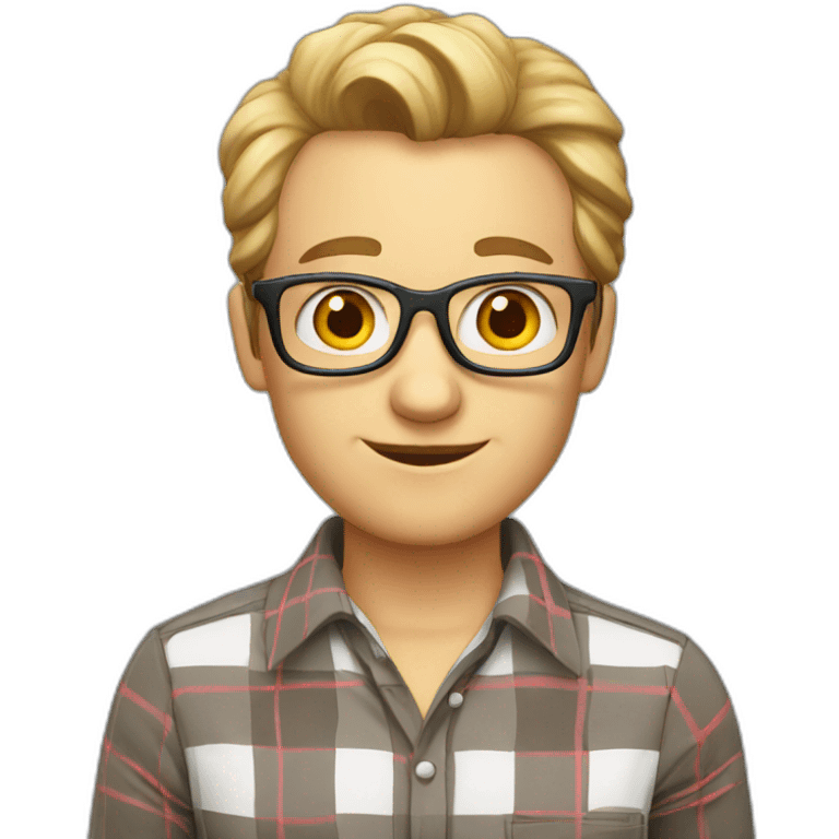 German teacher with a plaid shirt emoji