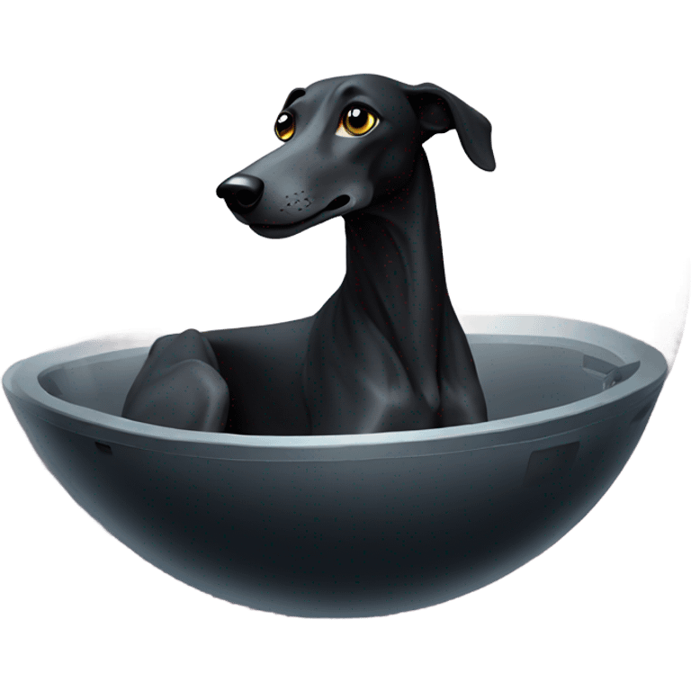 Black greyhound in space emoji