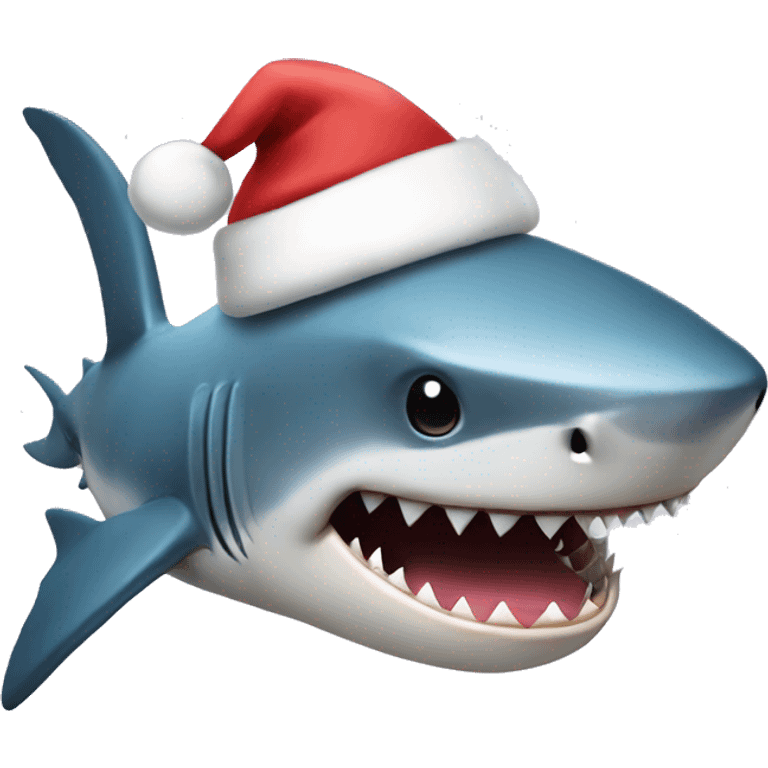 Shark with Santa hat emoji