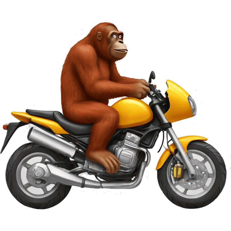 Orangután en una moto emoji