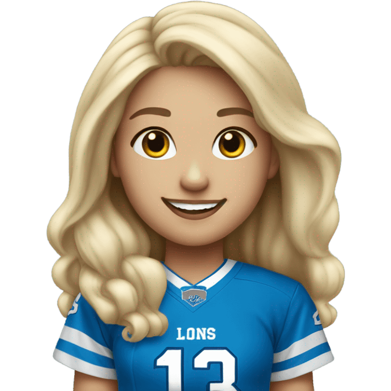 Blonde girl lions fan emoji