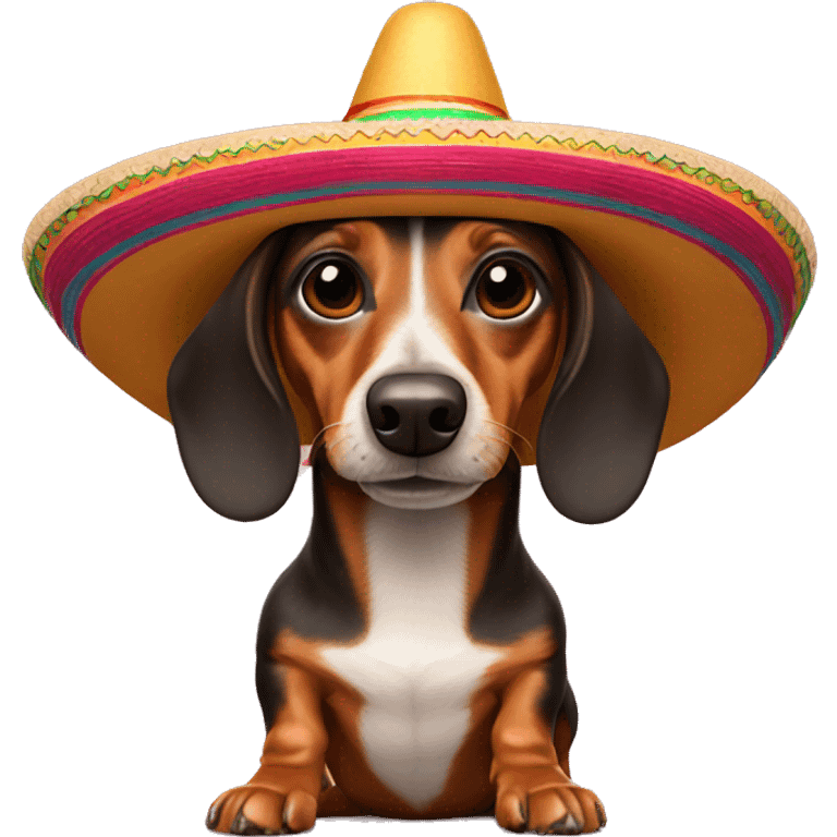 wiener dog with a sombrero  emoji