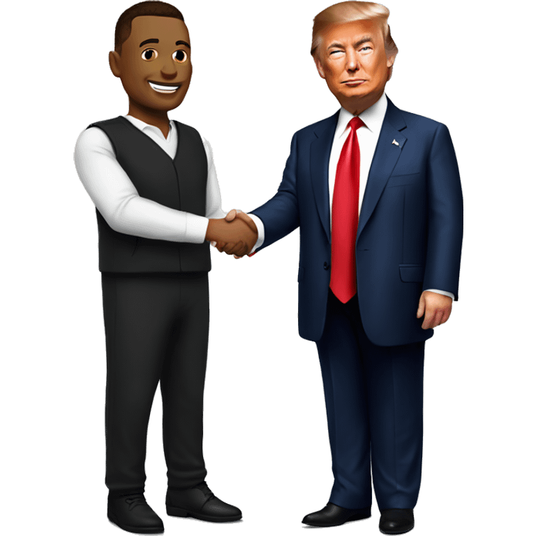 trump shaking hand with elon musk emoji