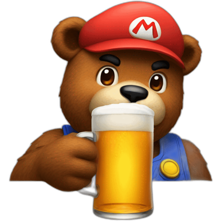 mario drinking bear  emoji