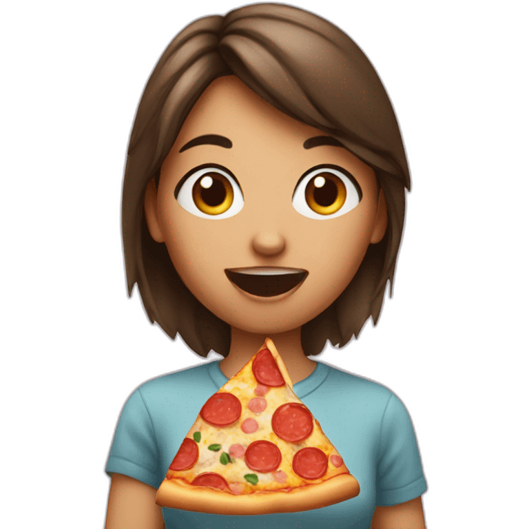 a girl eating pizza emoji