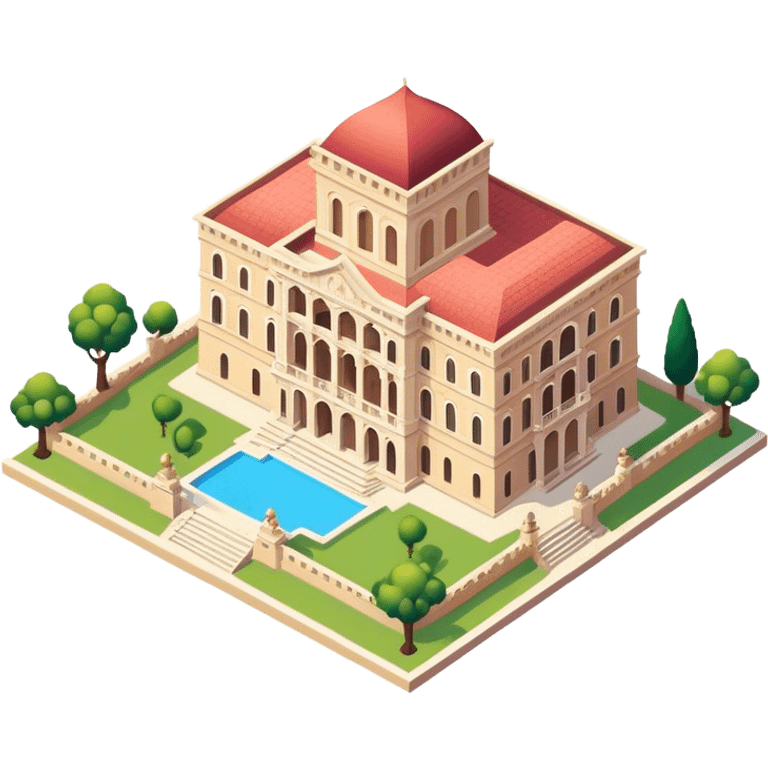 Italian palace isometric emoji