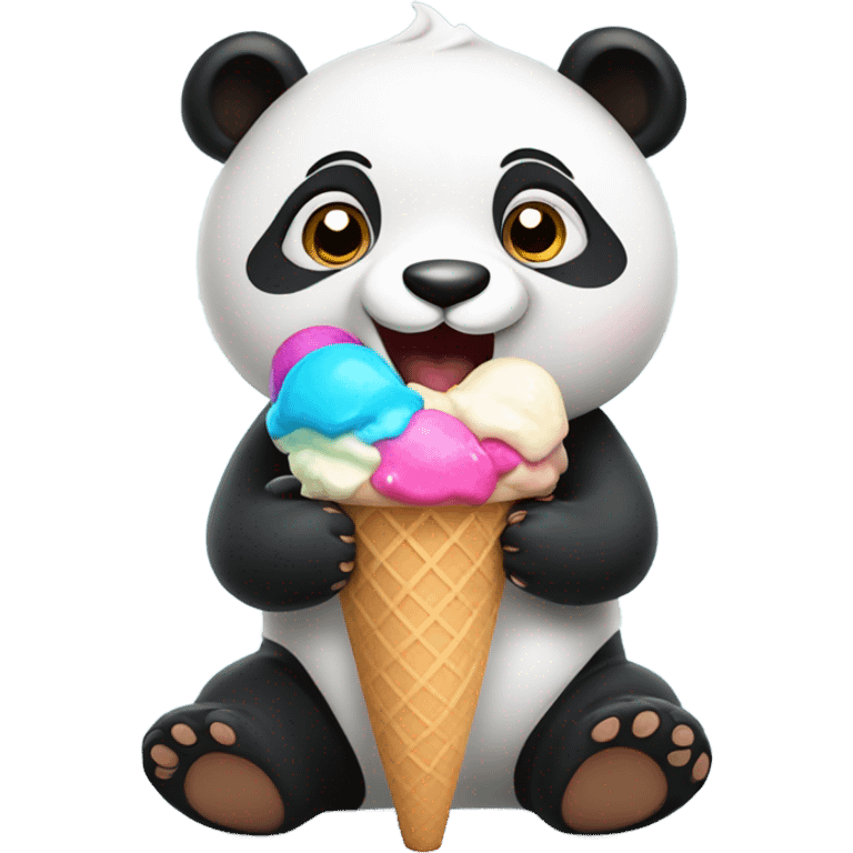 Panda eating ice cream emoji