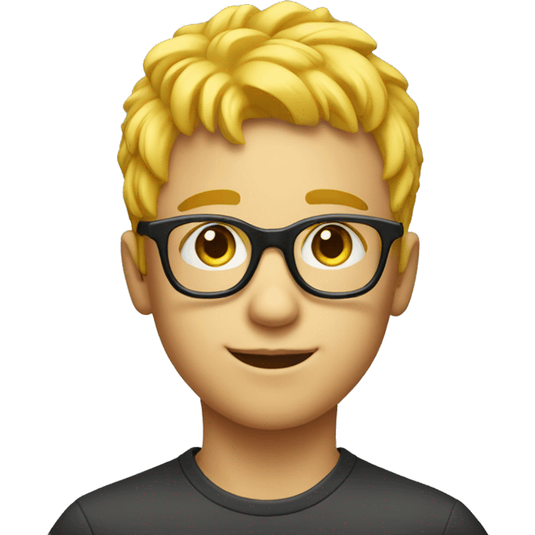 handsome kid with glases and yellow hair emoji