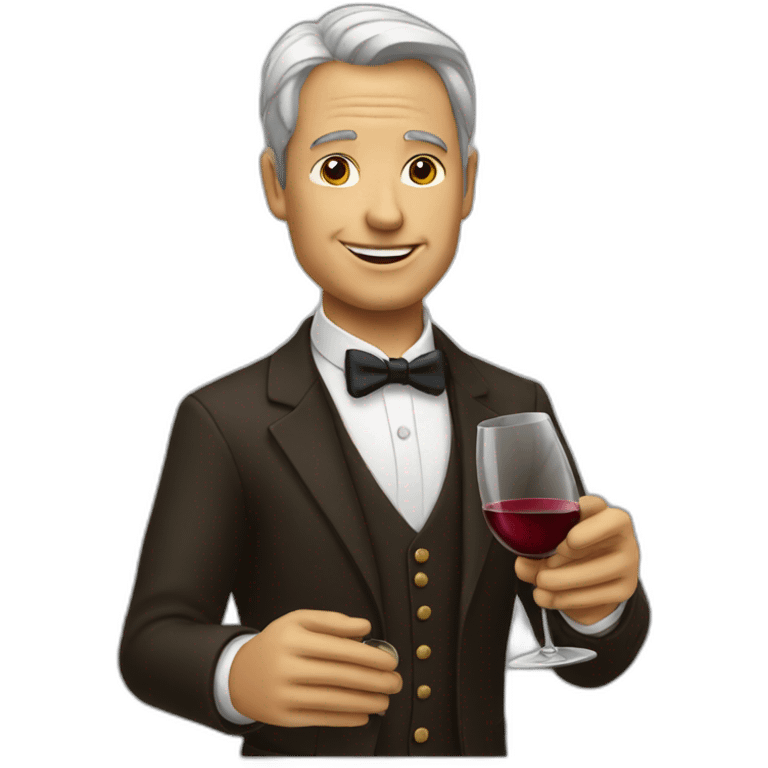 Gentleman offering wine emoji