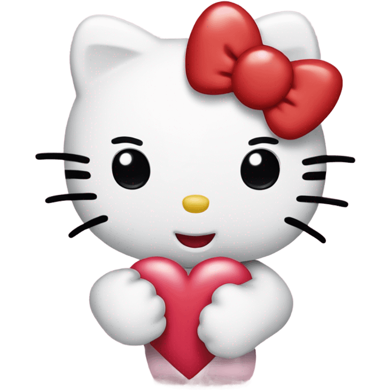 hello kitty with heart emoji