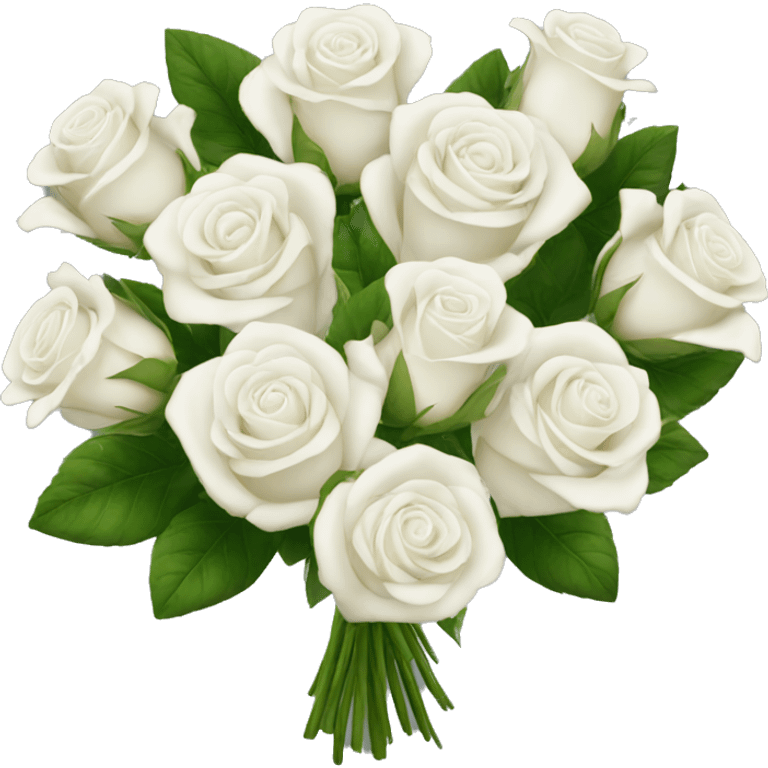 White roses bouquet  emoji