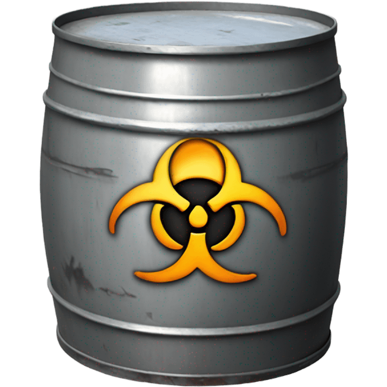 Biohazard symbol on a metal barrel emoji