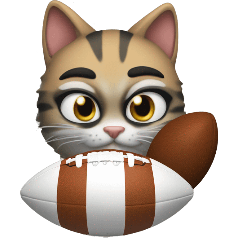 i want playing the cat with  footbal emoji