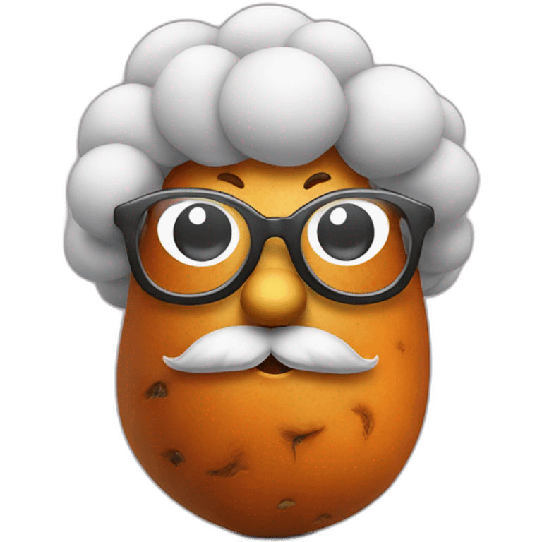 a sweet potato with glasses and a big beard emoji