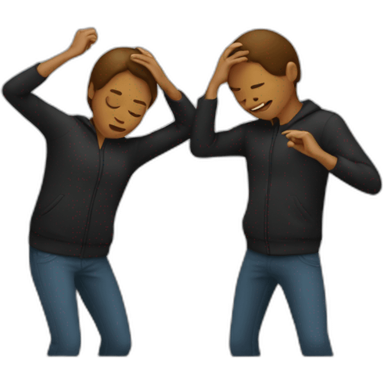 2 people making a dab emoji