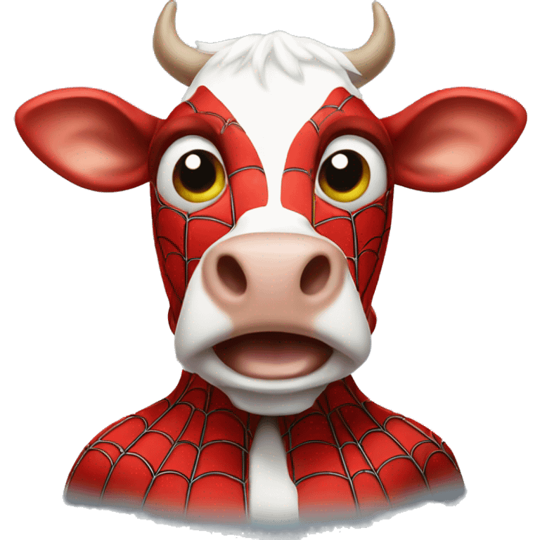 Cow with spiderman head  emoji