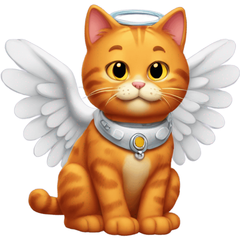 Garfield the orange cat with a halo and wings  emoji