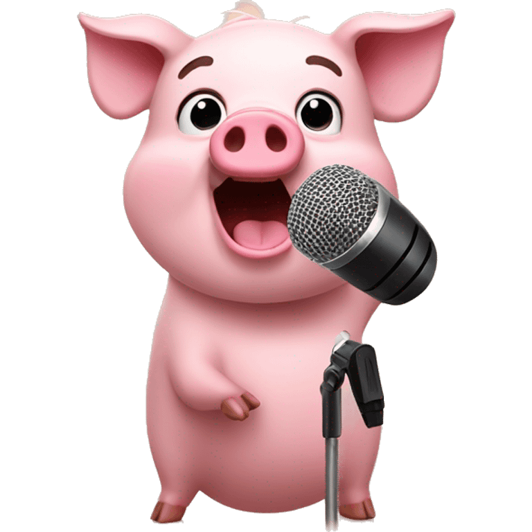 Singing pig emoji