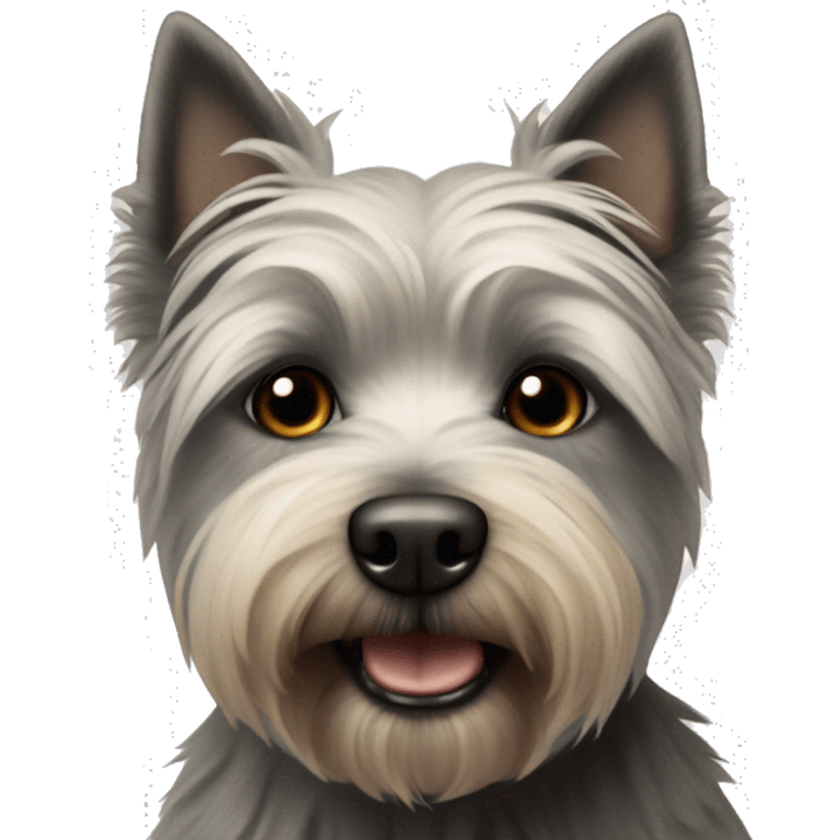 Highland Terrier schwarz grau mit braunen Augen  emoji