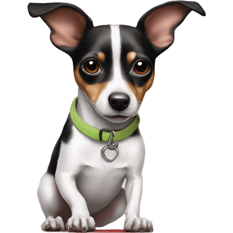 Rat terrier on a skateboard  emoji