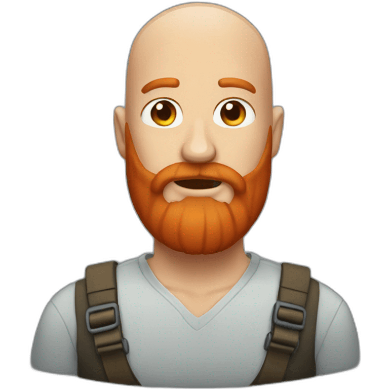 Red beard bald head emoji