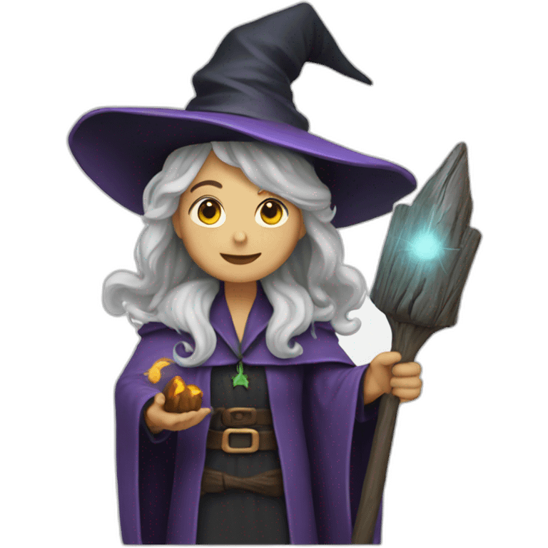 Witch and wizard technology emoji